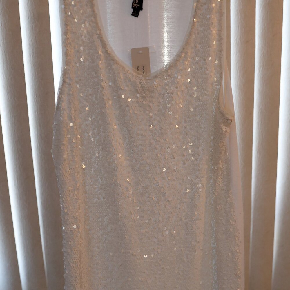BereK white Sequin Tank Top